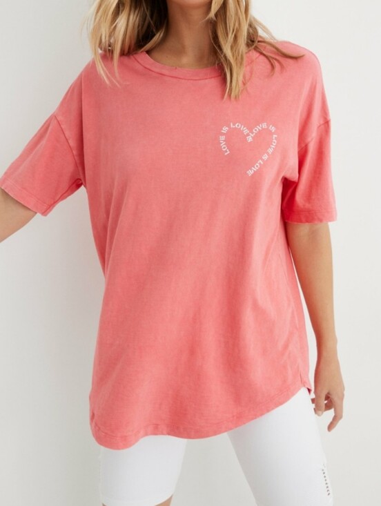 aerie Tops - 4 for $25 aerie Love is Love T shirt coral size XS